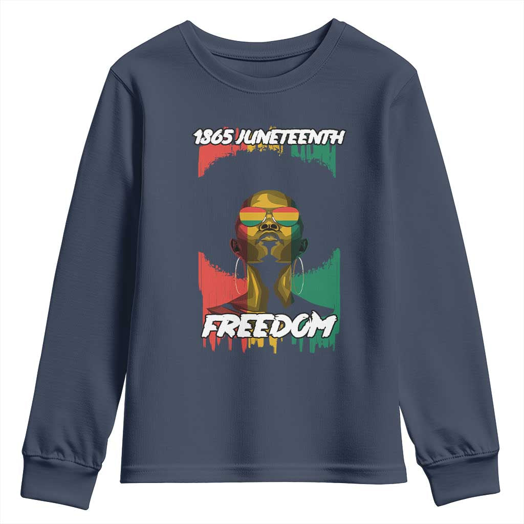 Juneteenth 1865 Freedom Youth Sweatshirt Afro Melanin Woman African American Dripping TS02