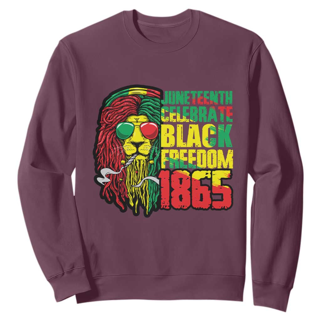 Juneteenth Sweatshirt Celebrate Black Freedom 1865 Dope Dreadlocks Lion Locs Rasta Hair TS02