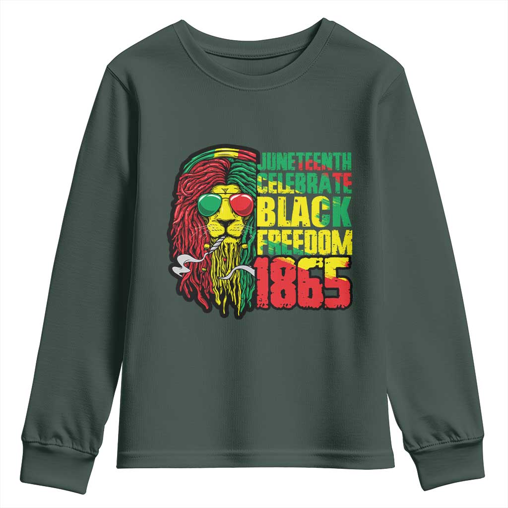 Juneteenth Youth Sweatshirt Celebrate Black Freedom 1865 Dope Dreadlocks Lion Locs Rasta Hair TS02