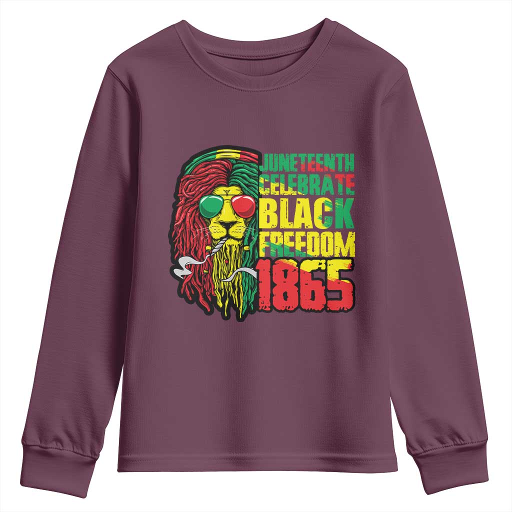 Juneteenth Youth Sweatshirt Celebrate Black Freedom 1865 Dope Dreadlocks Lion Locs Rasta Hair TS02