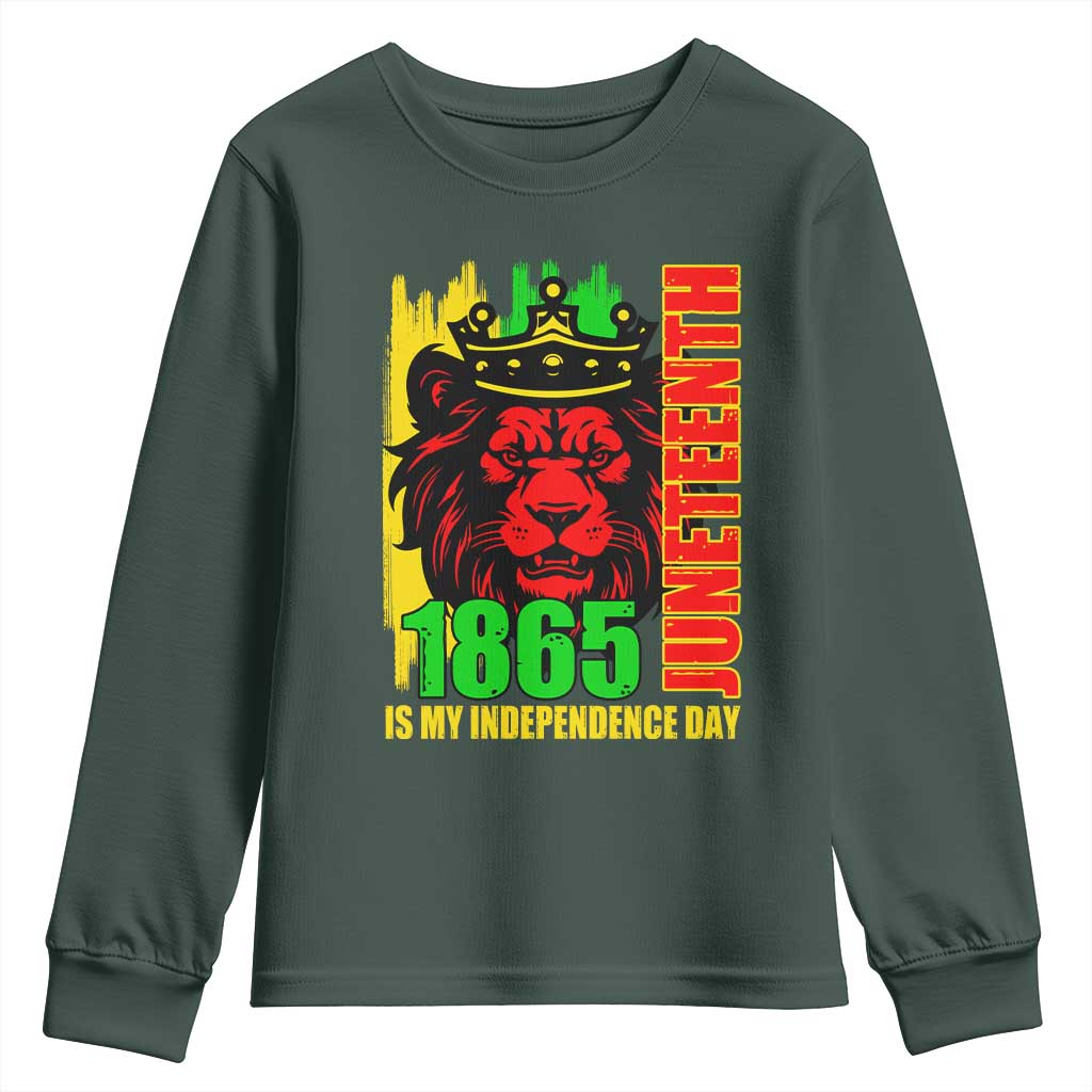 Juneteenth 1865 Is My Independence Day Youth Sweatshirt Freedom Lion King TS02
