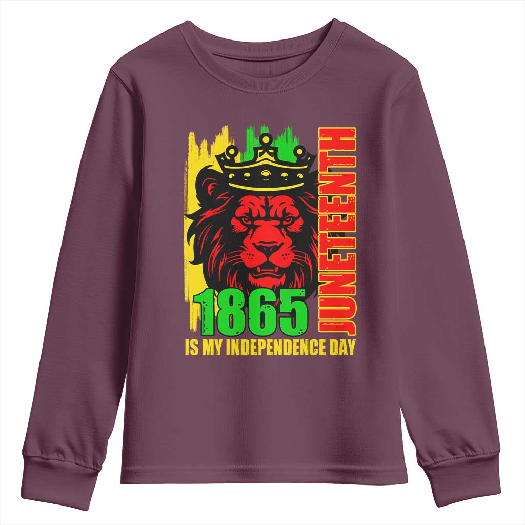 Juneteenth 1865 Is My Independence Day Youth Sweatshirt Freedom Lion King TS02
