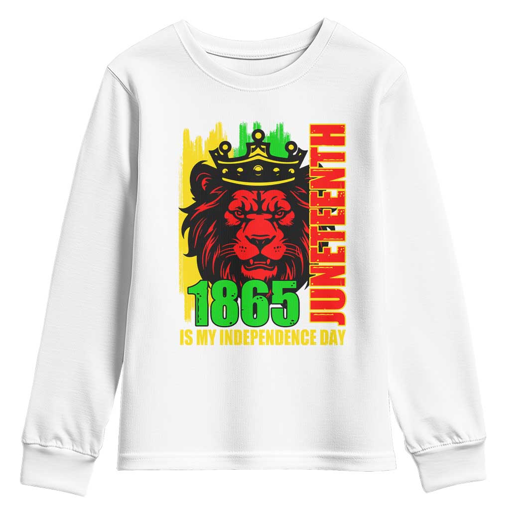 Juneteenth 1865 Is My Independence Day Youth Sweatshirt Freedom Lion King TS02