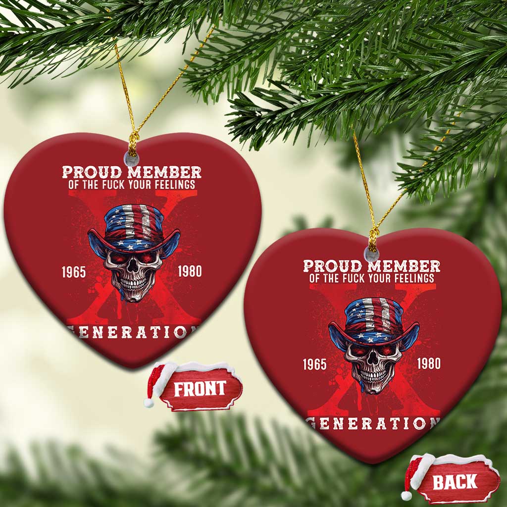 Generation X Skull Christmas Ornament Proud Member Of The F Your Feelings Gen X 1965 1980 TS02