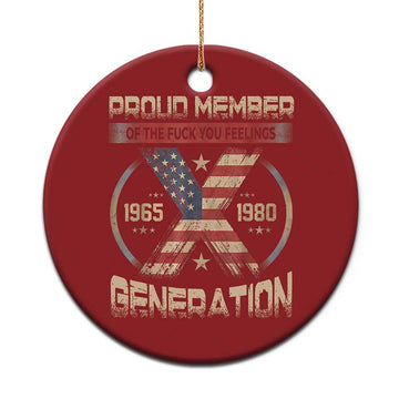 Generation X Christmas Ornament Proud Member Of The F Your Feelings Gen X 1965 1981 Retro American Flag TS02