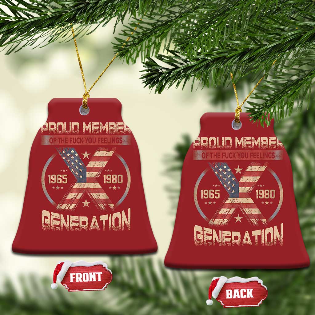 Generation X Christmas Ornament Proud Member Of The F Your Feelings Gen X 1965 1981 Retro American Flag TS02
