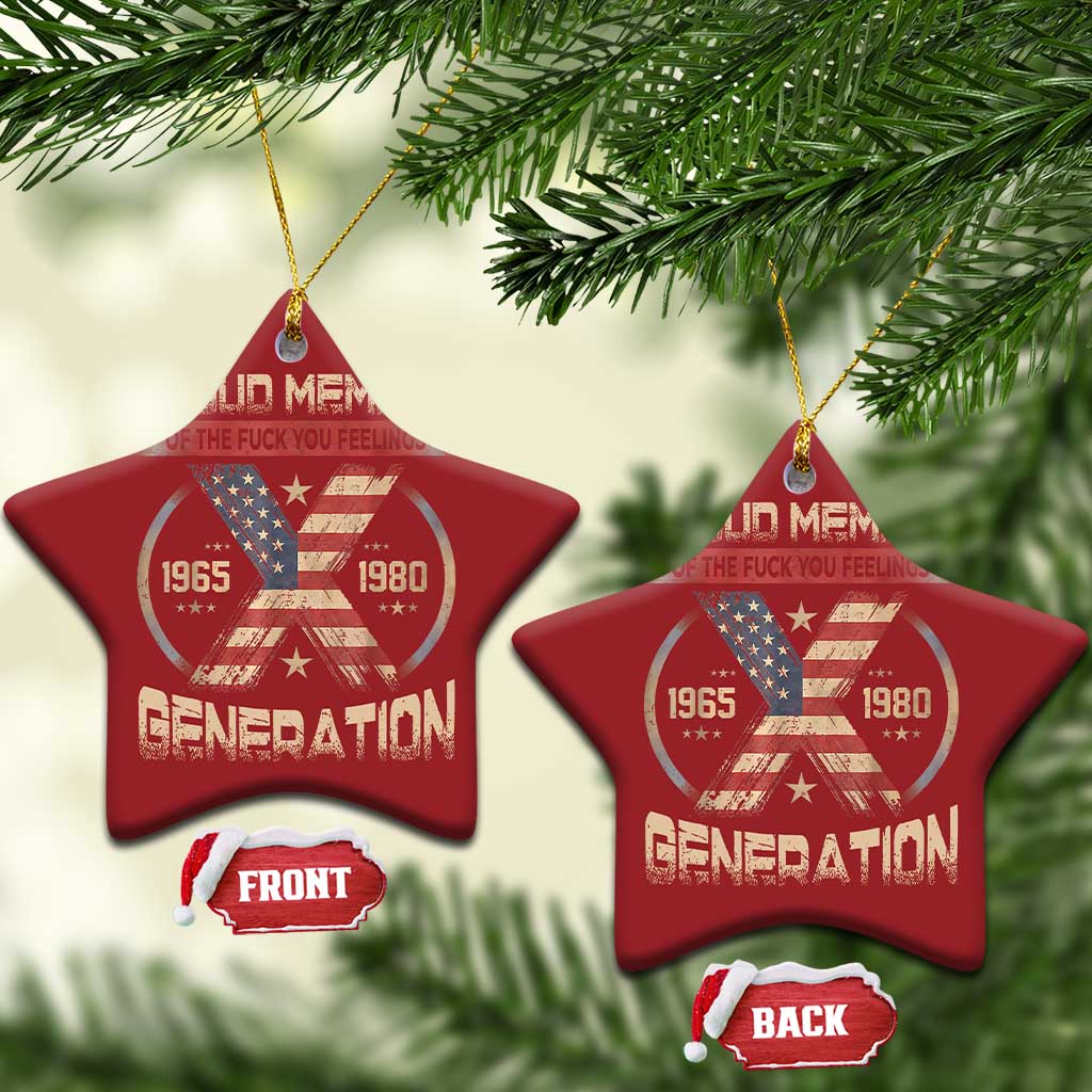 Generation X Christmas Ornament Proud Member Of The F Your Feelings Gen X 1965 1981 Retro American Flag TS02