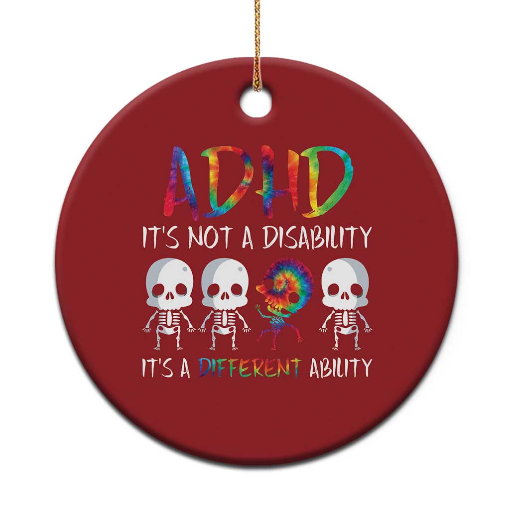 ADHD Awareness Christmas Ornament It's Not A Disability It's A Different Ability TS02