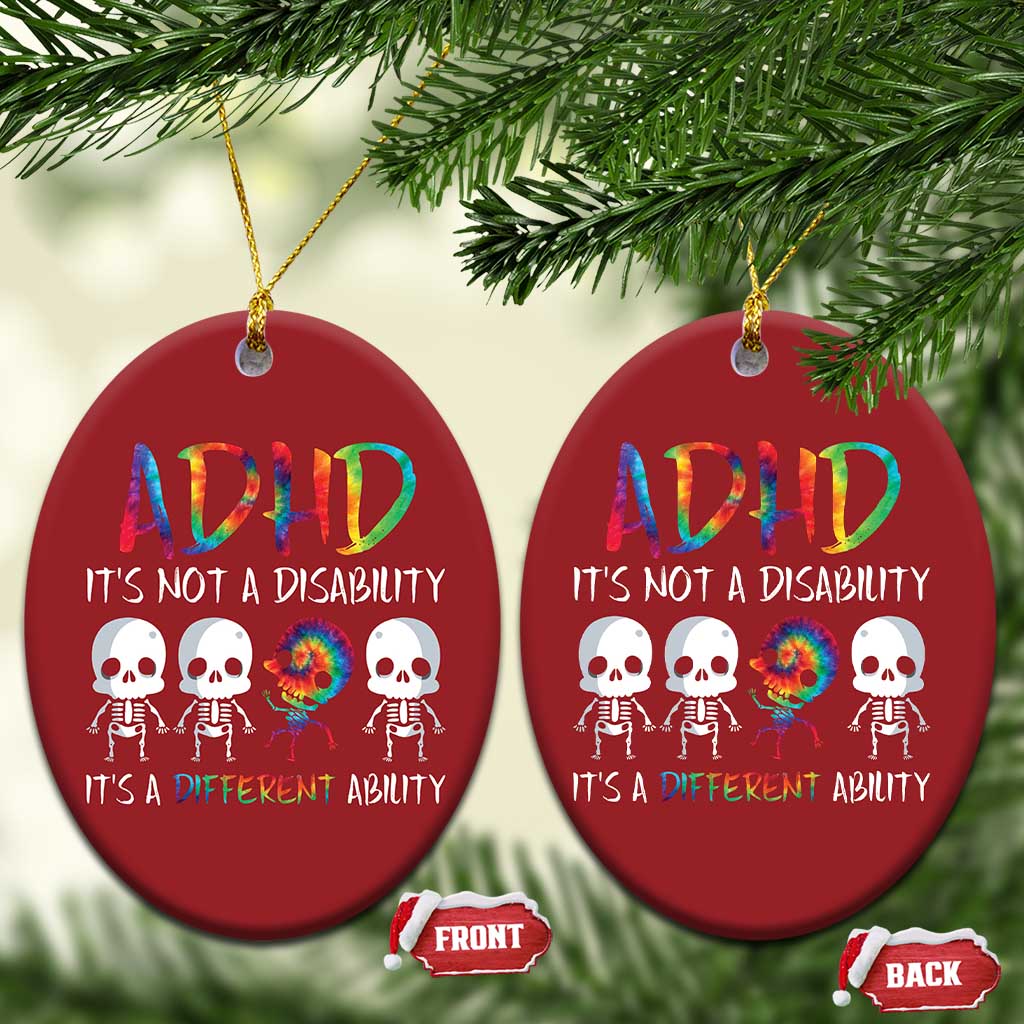 ADHD Awareness Christmas Ornament It's Not A Disability It's A Different Ability TS02