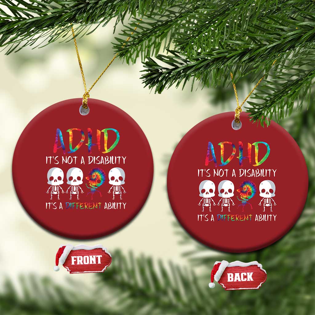 ADHD Awareness Christmas Ornament It's Not A Disability It's A Different Ability TS02