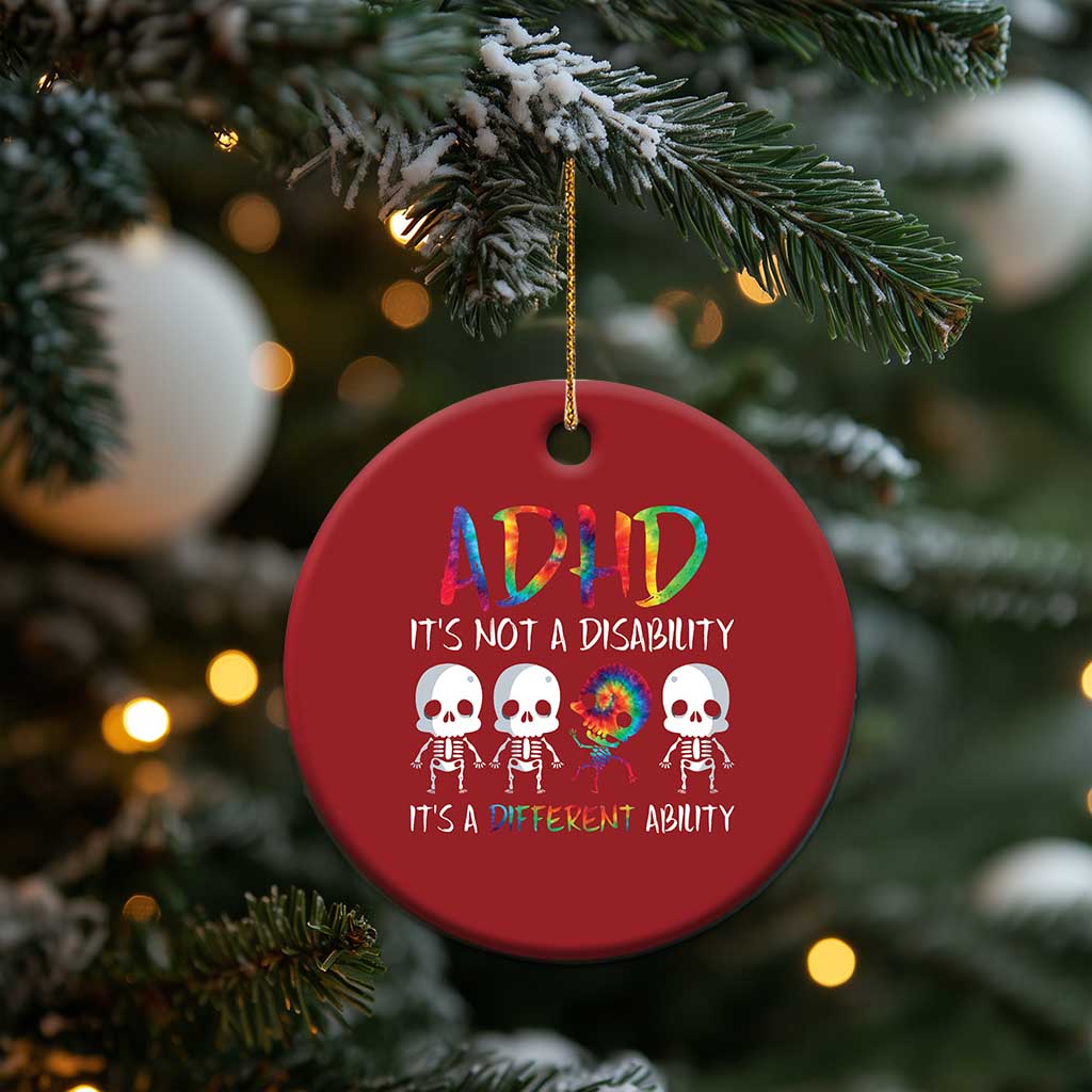 ADHD Awareness Christmas Ornament It's Not A Disability It's A Different Ability TS02