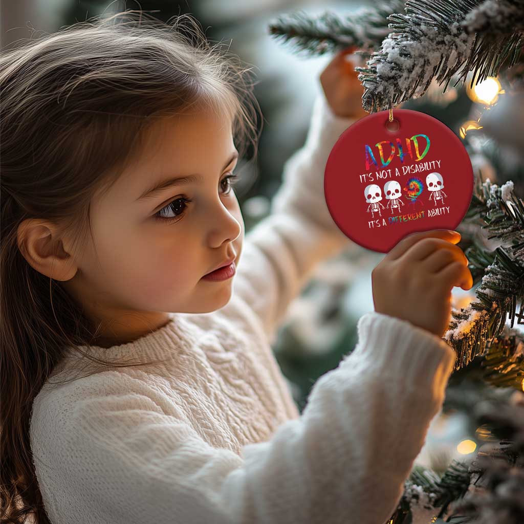 ADHD Awareness Christmas Ornament It's Not A Disability It's A Different Ability TS02