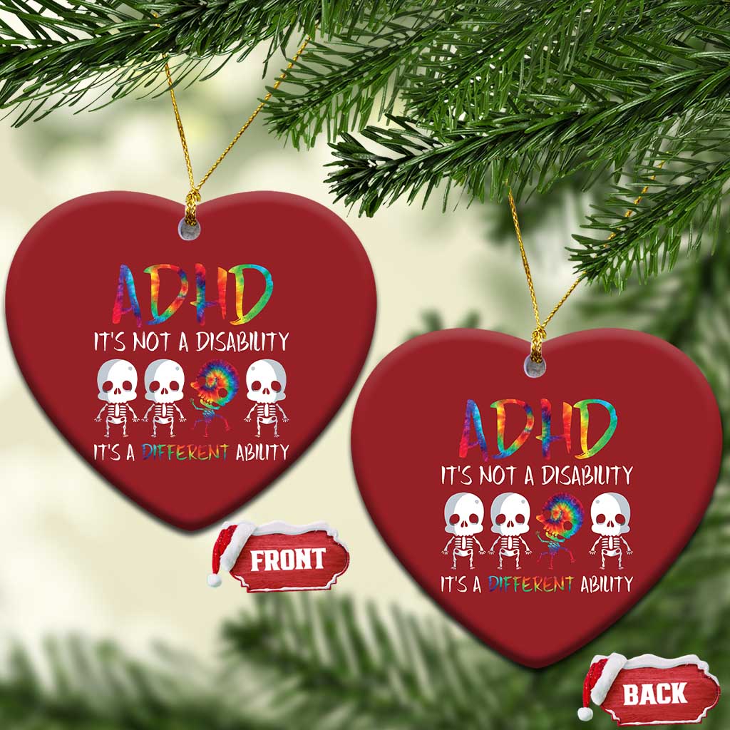 ADHD Awareness Christmas Ornament It's Not A Disability It's A Different Ability TS02