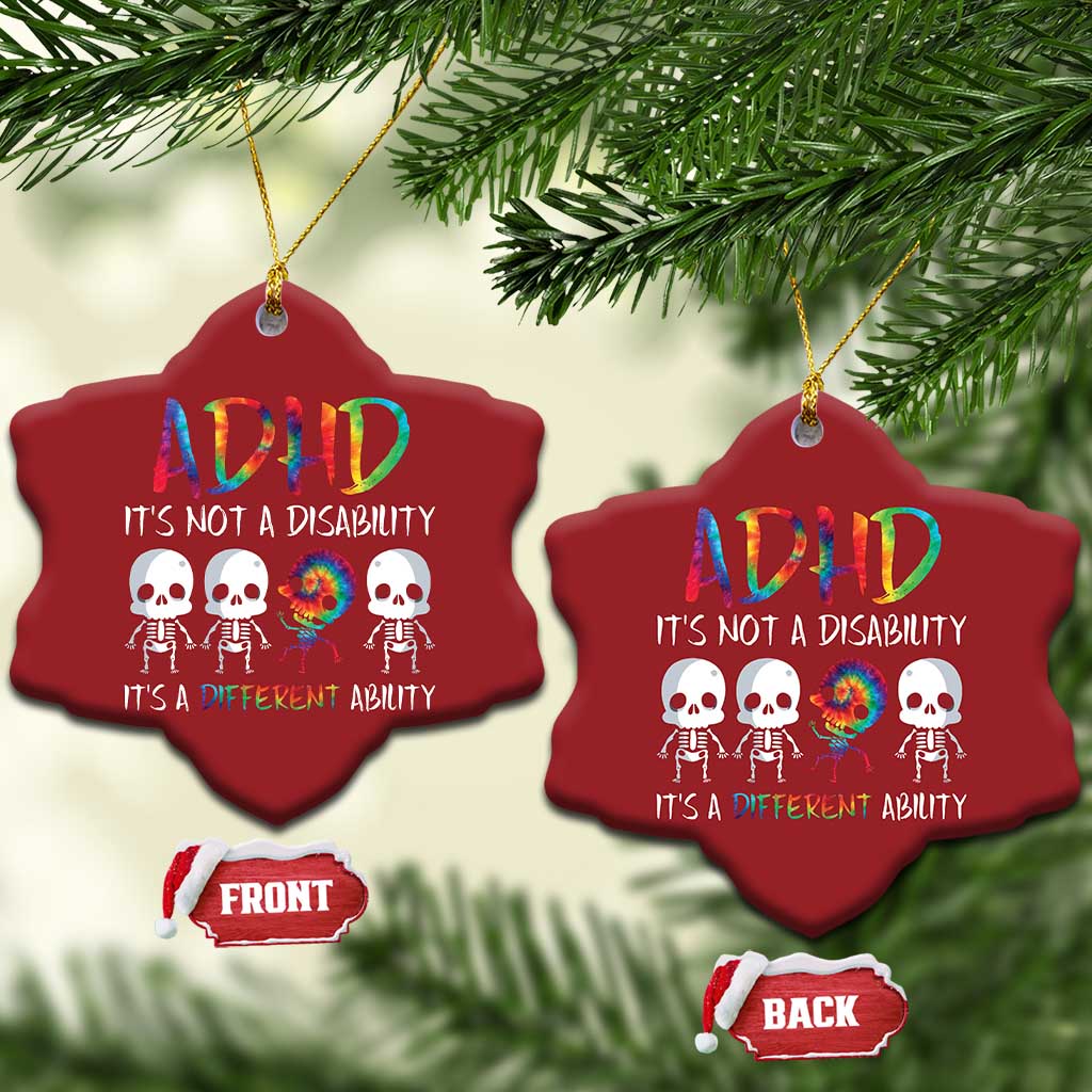 ADHD Awareness Christmas Ornament It's Not A Disability It's A Different Ability TS02