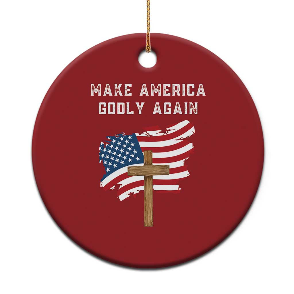 Christian Faith Christmas Ornament Make America Godly Again American Flag TS02