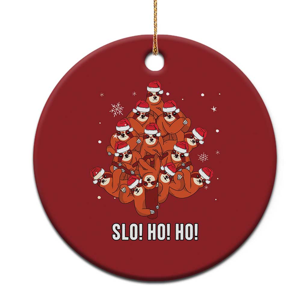 Funny Sloth Xmas Tree Christmas Ornament Slo Ho Ho Ho Santa Hat TS02