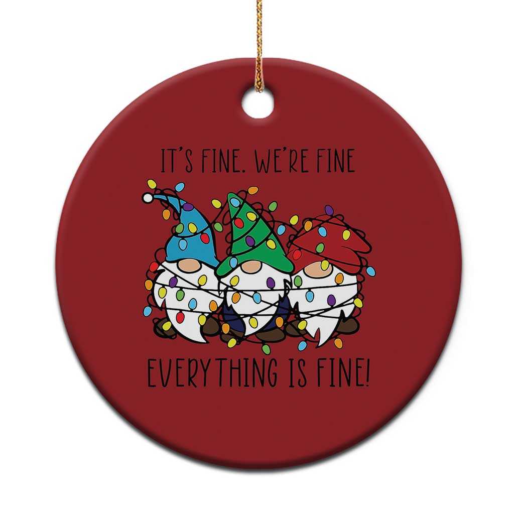 Xmas Gnomies Christmas Ornament It's Fine I'm Fine Everything Is Fine TS02