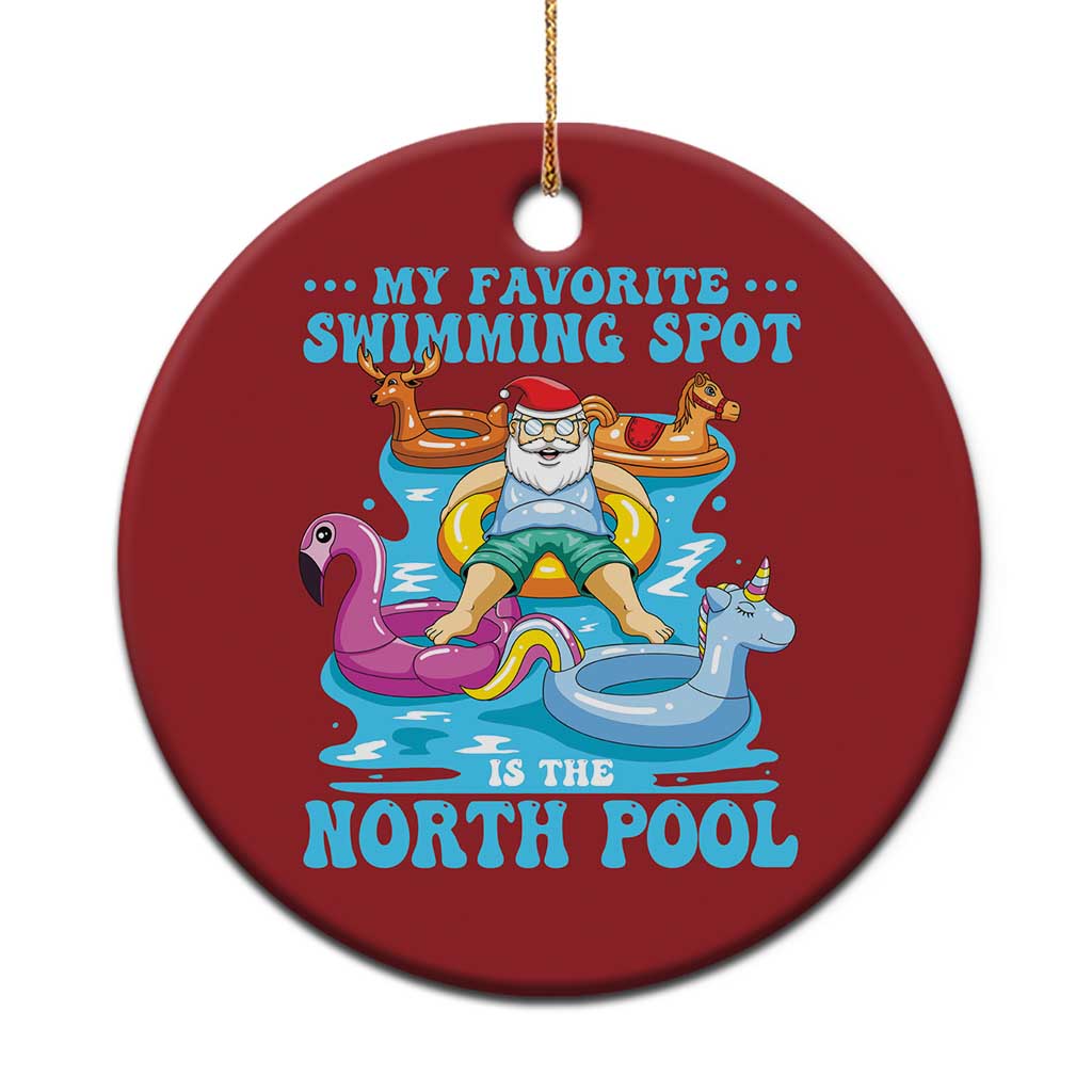 Xmas In July Relaxing Santa Christmas Ornament My Favorite Swimming Spot Is The North Pole TS02