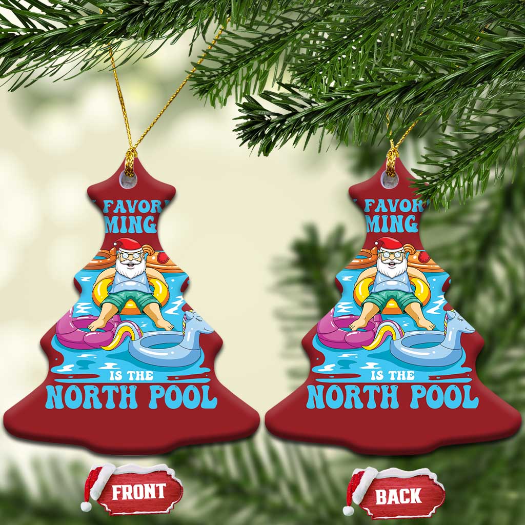 Xmas In July Relaxing Santa Christmas Ornament My Favorite Swimming Spot Is The North Pole TS02