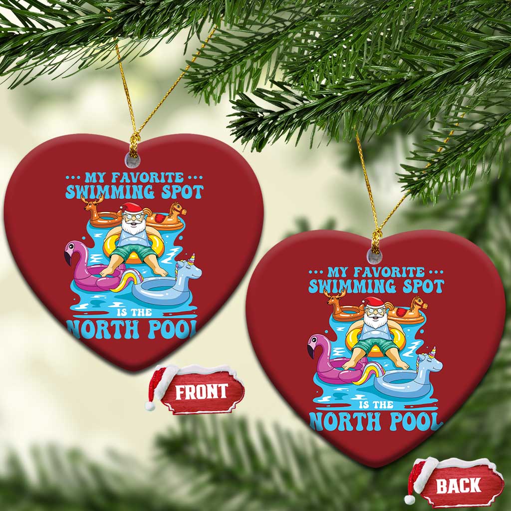 Xmas In July Relaxing Santa Christmas Ornament My Favorite Swimming Spot Is The North Pole TS02