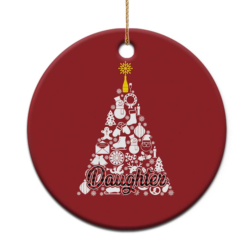 Xmas Tree Christmas Ornament Red Plaid Daughter TS02