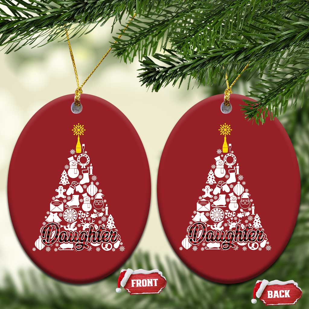 Xmas Tree Christmas Ornament Red Plaid Daughter TS02