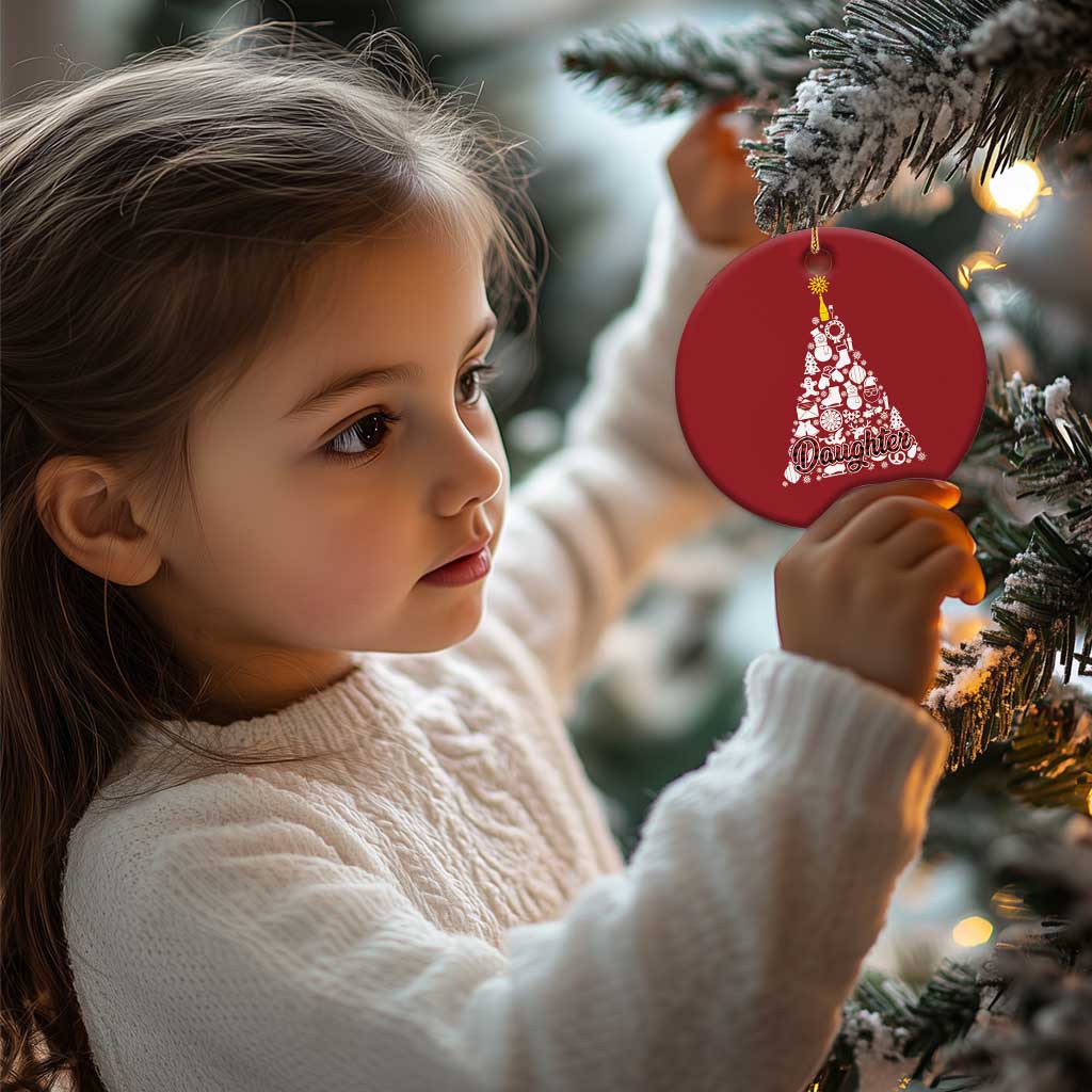 Xmas Tree Christmas Ornament Red Plaid Daughter TS02