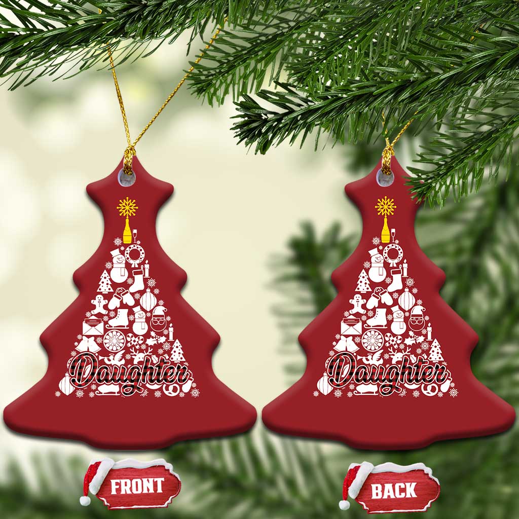 Xmas Tree Christmas Ornament Red Plaid Daughter TS02