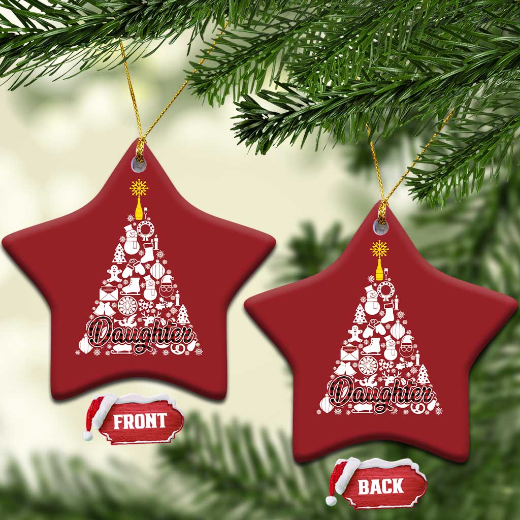 Xmas Tree Christmas Ornament Red Plaid Daughter TS02