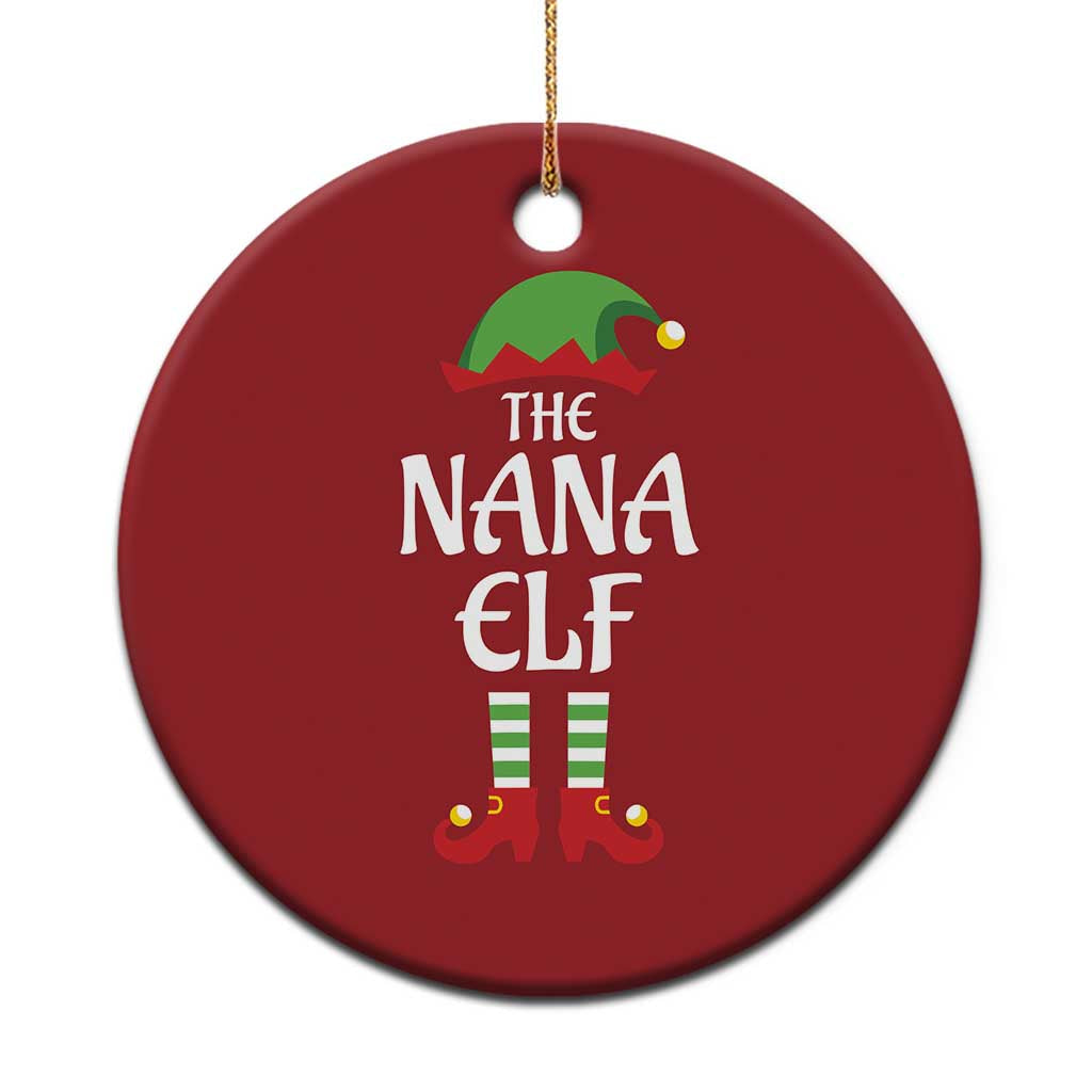 Xmas The Nana Elf Christmas Ornament Funny Grandma Xmas Family Matching TS02