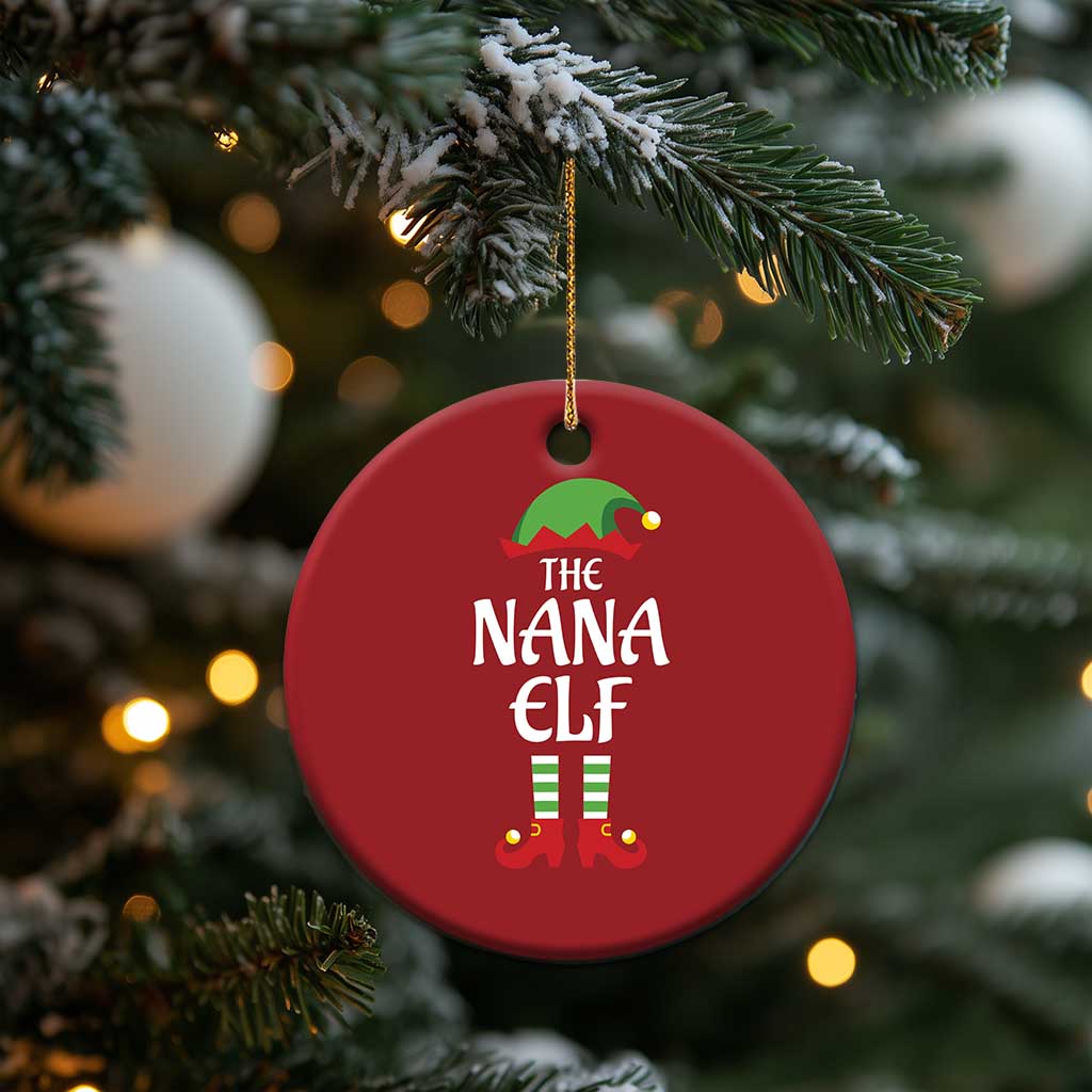 Xmas The Nana Elf Christmas Ornament Funny Grandma Xmas Family Matching TS02