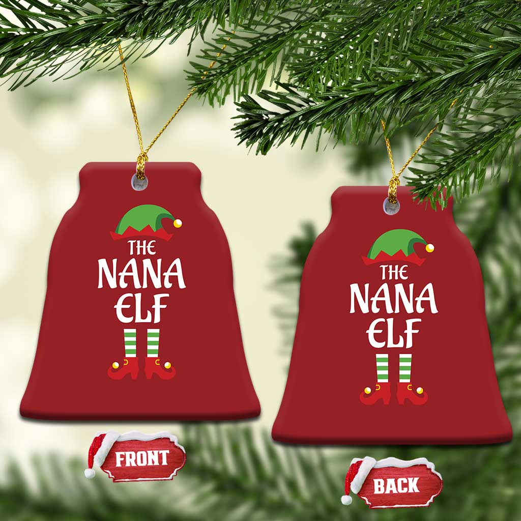 Xmas The Nana Elf Christmas Ornament Funny Grandma Xmas Family Matching TS02