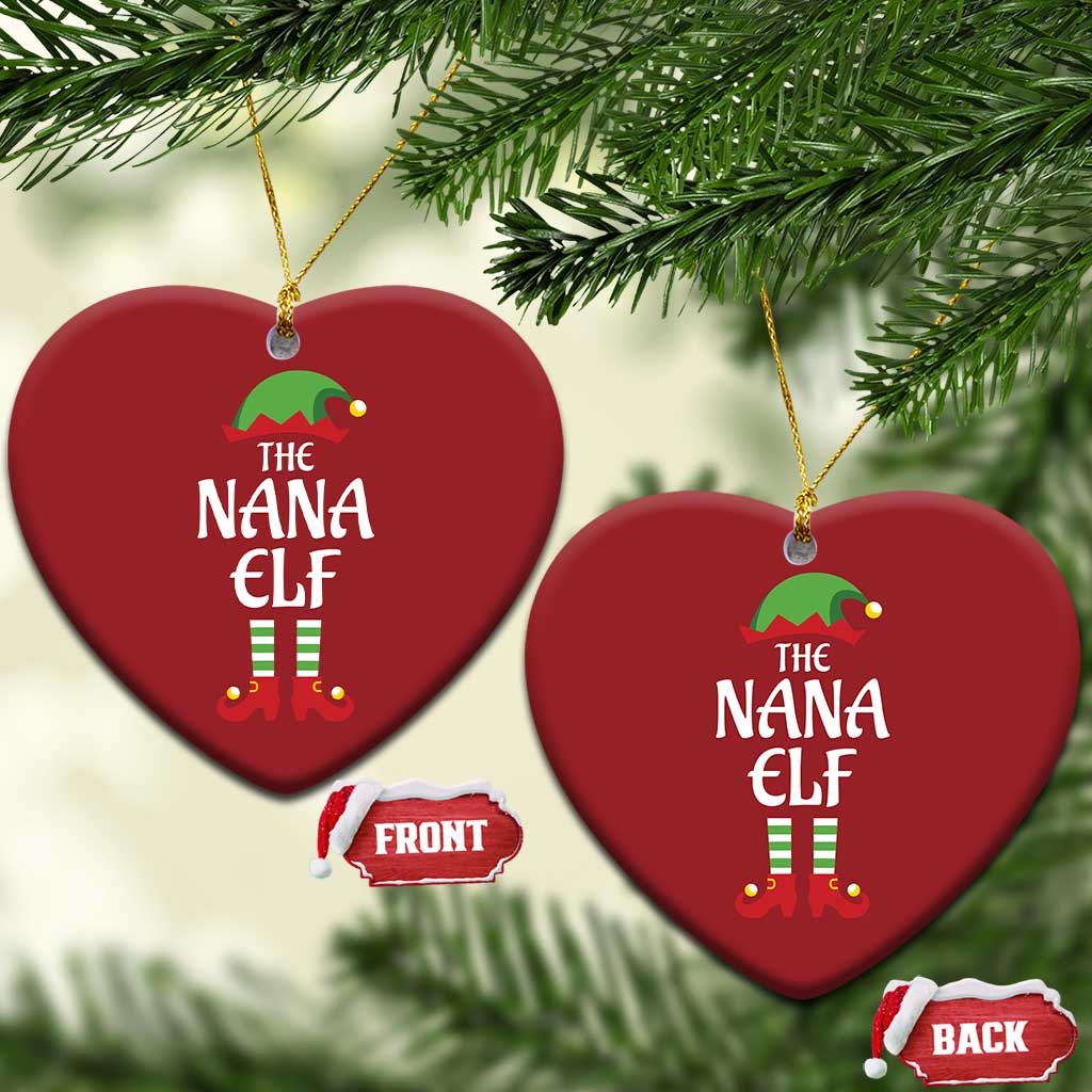 Xmas The Nana Elf Christmas Ornament Funny Grandma Xmas Family Matching TS02