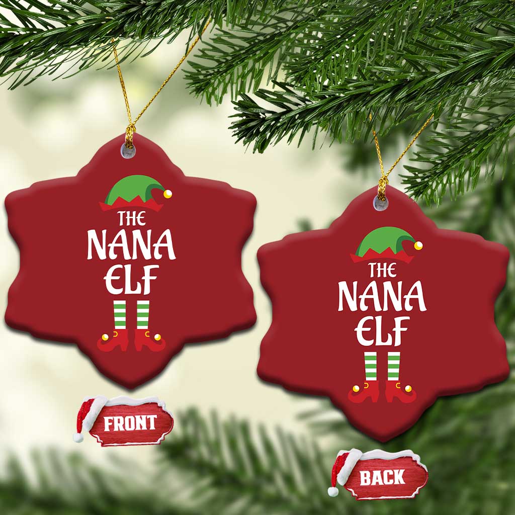 Xmas The Nana Elf Christmas Ornament Funny Grandma Xmas Family Matching TS02