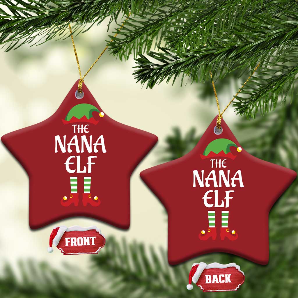 Xmas The Nana Elf Christmas Ornament Funny Grandma Xmas Family Matching TS02