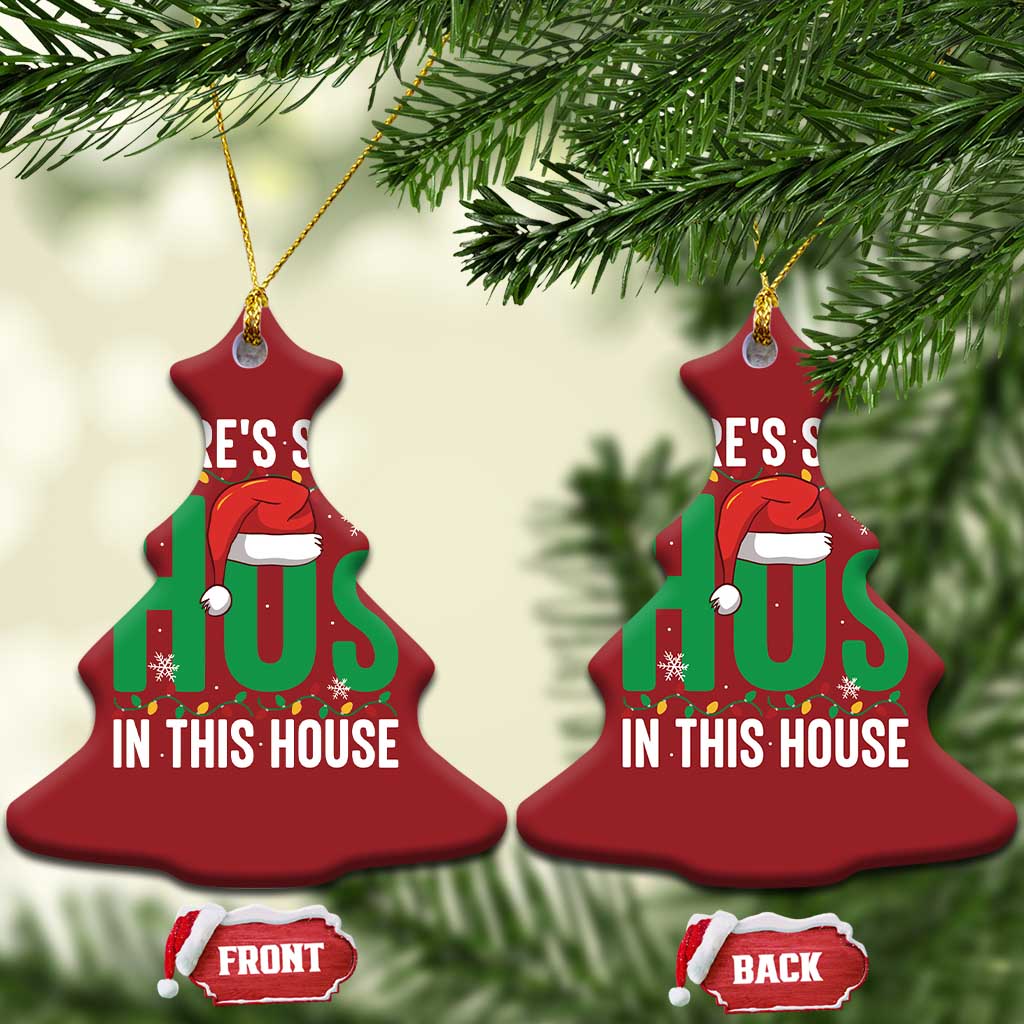 Xmas Santa Ho Ho Ho Christmas Ornament There's Some Hos In This House TS02