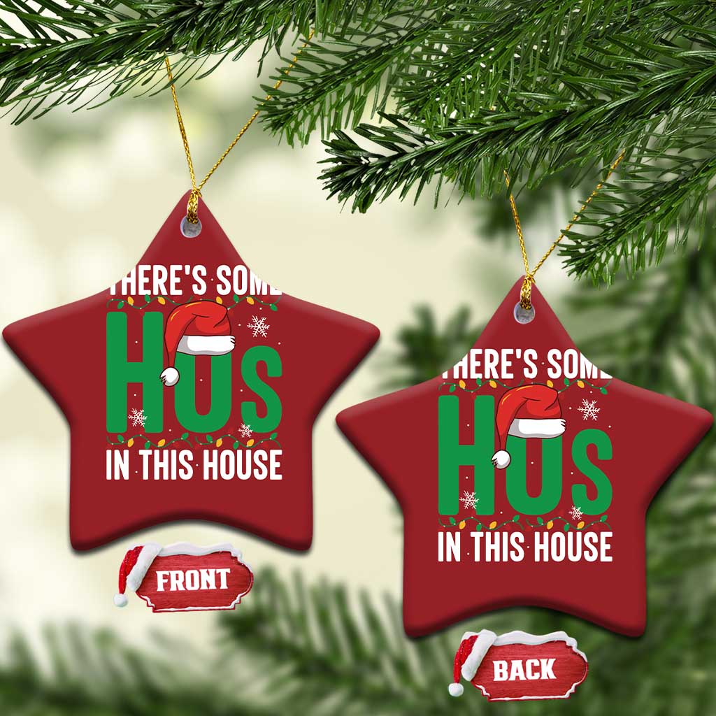Xmas Santa Ho Ho Ho Christmas Ornament There's Some Hos In This House TS02