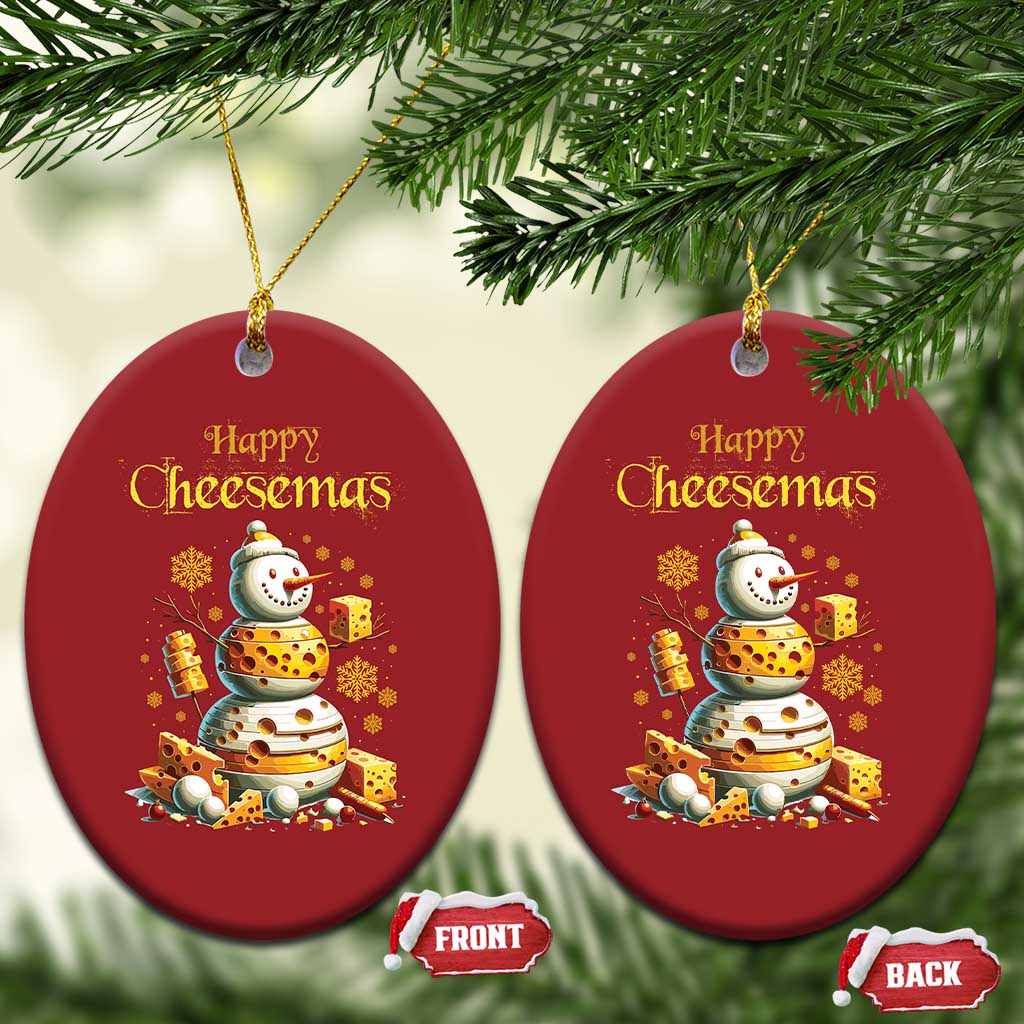 Xmas Cheese Lover Christmas Ornament Happy Cheesemas Merry Xmas TS02