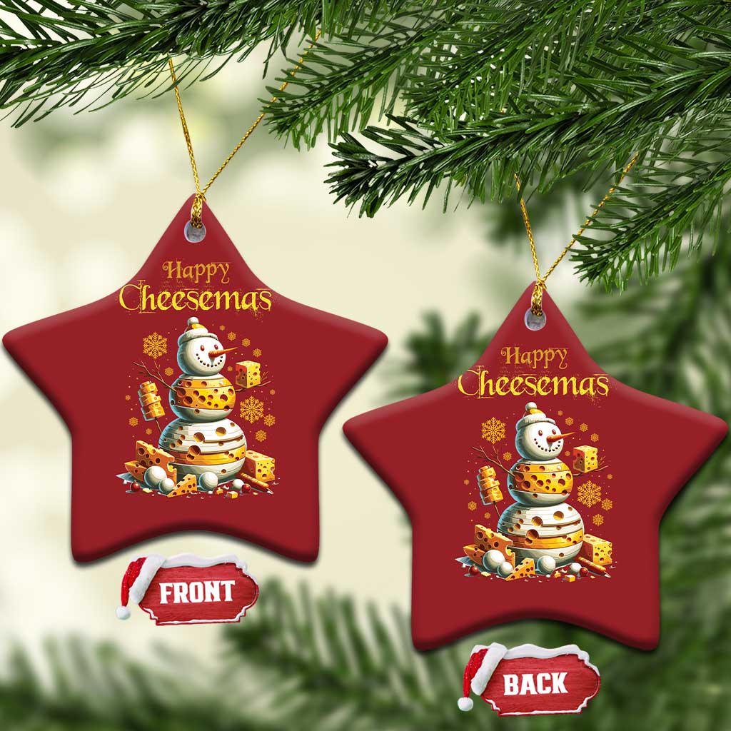 Xmas Cheese Lover Christmas Ornament Happy Cheesemas Merry Xmas TS02