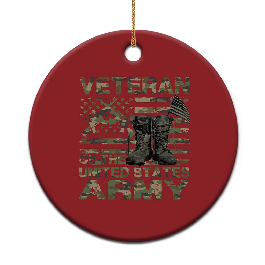 American Veteran Christmas Ornament Of The US Army Camouflage Flag TS02