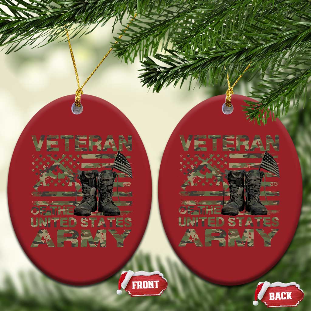 American Veteran Christmas Ornament Of The US Army Camouflage Flag TS02