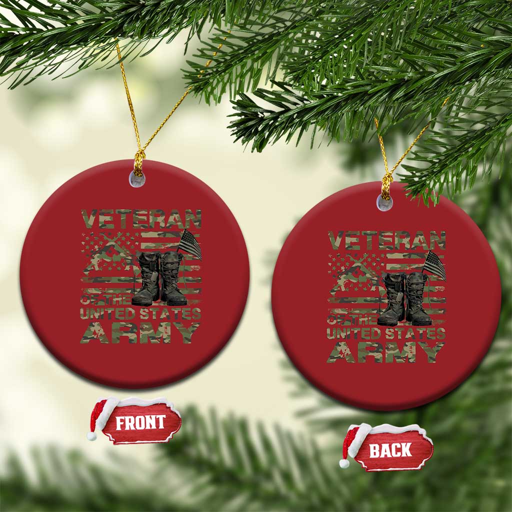 American Veteran Christmas Ornament Of The US Army Camouflage Flag TS02