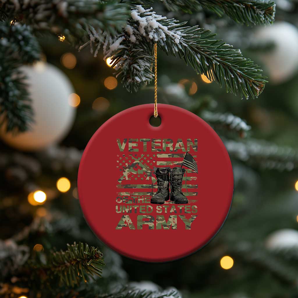 American Veteran Christmas Ornament Of The US Army Camouflage Flag TS02