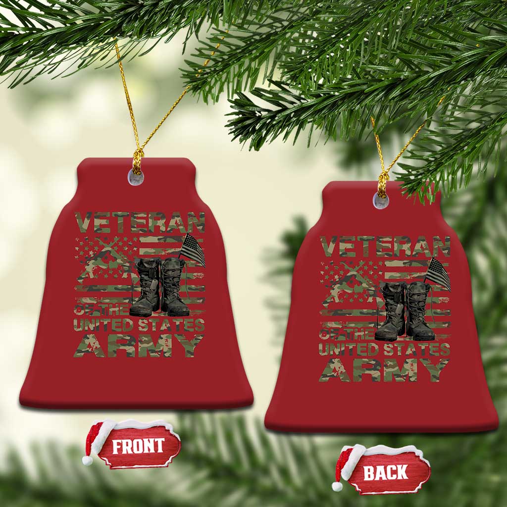 American Veteran Christmas Ornament Of The US Army Camouflage Flag TS02
