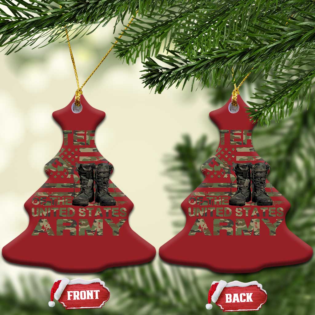 American Veteran Christmas Ornament Of The US Army Camouflage Flag TS02