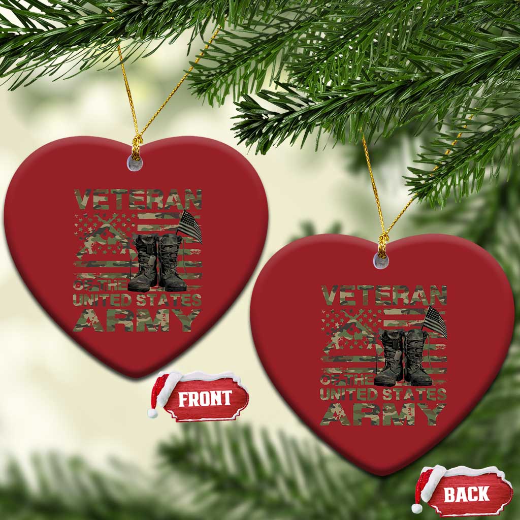 American Veteran Christmas Ornament Of The US Army Camouflage Flag TS02
