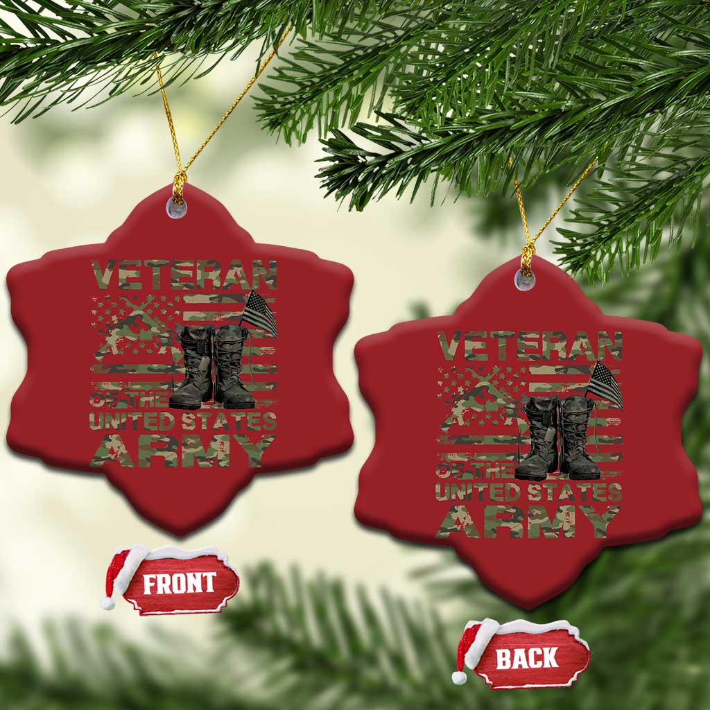 American Veteran Christmas Ornament Of The US Army Camouflage Flag TS02