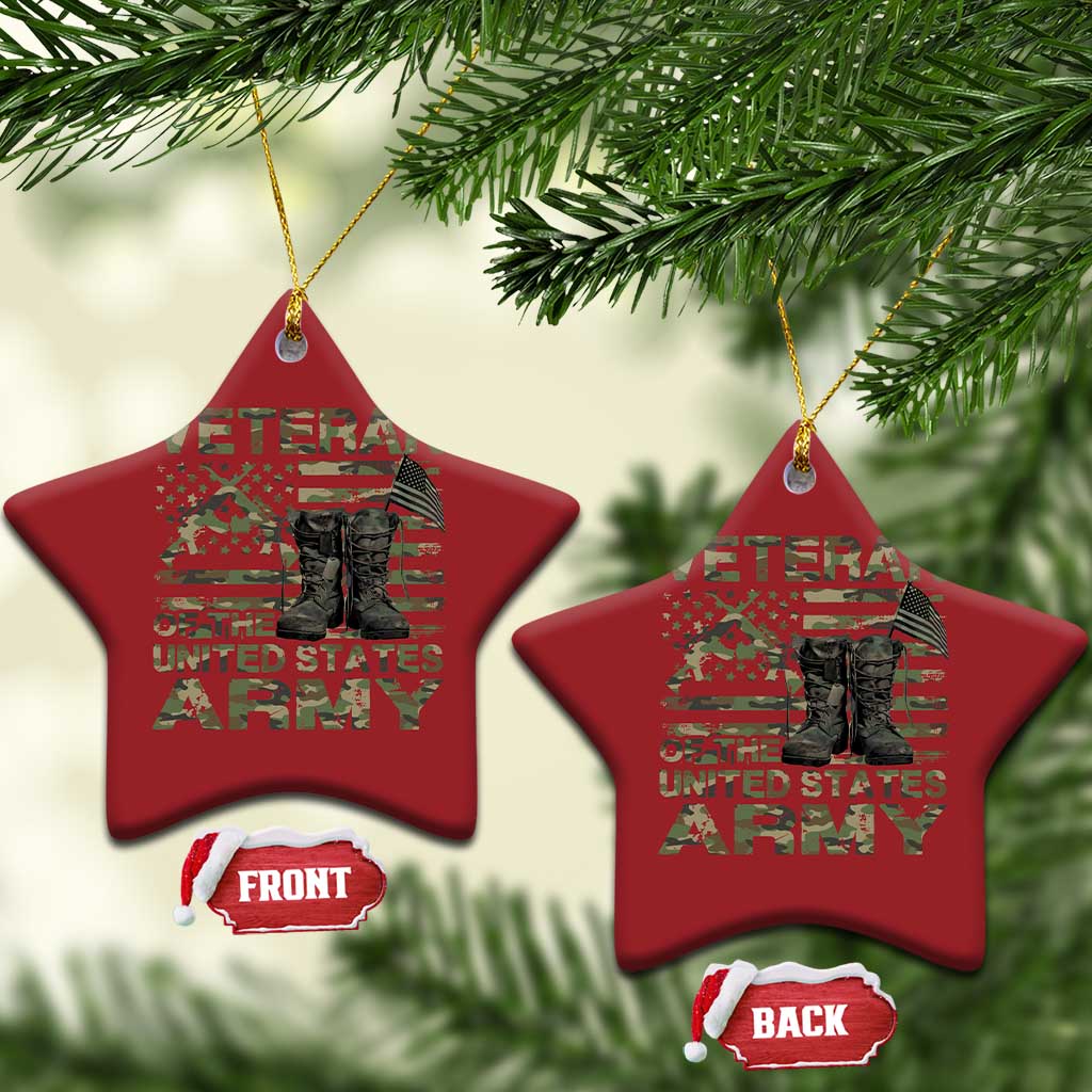 American Veteran Christmas Ornament Of The US Army Camouflage Flag TS02