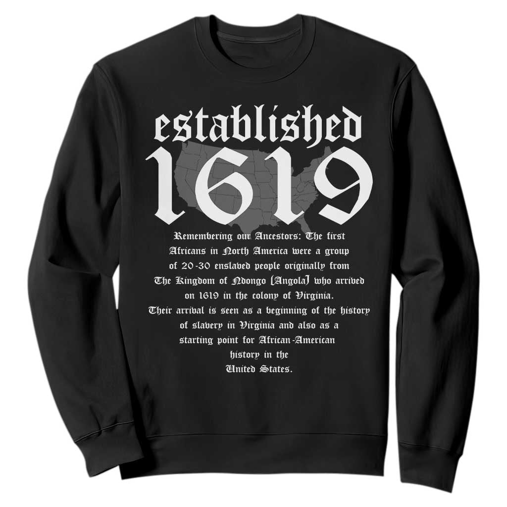 African American History Established 1619 Sweatshirt Project American Map Retro Vintage TS02