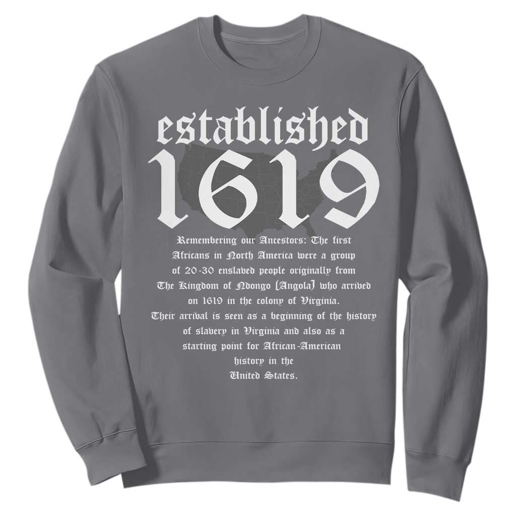 African American History Established 1619 Sweatshirt Project American Map Retro Vintage TS02